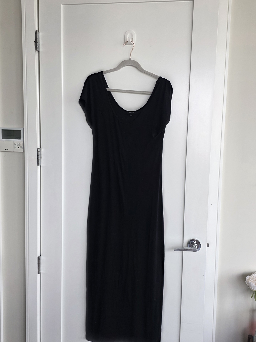 Babaton Black Maxi Scoop Neck Dress